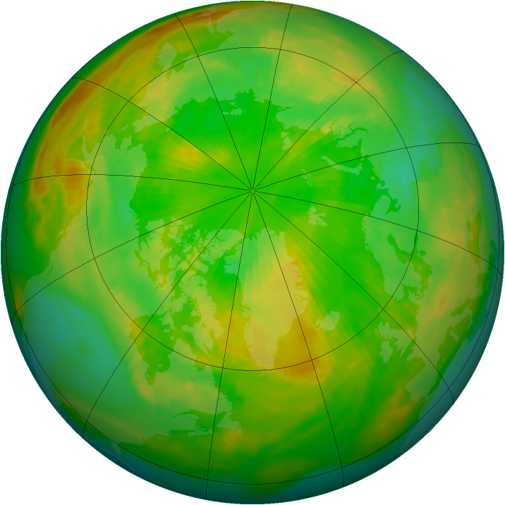 Arctic ozone map for 20 June 1988